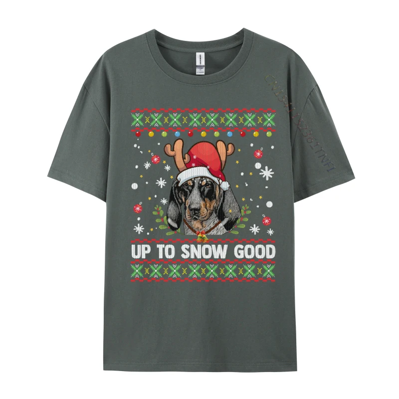 Birthday Pure Cotton T Shirts for Male Short Sleeve Slim Fit Tops Shirt 2024 Popular Summer O-Neck Tee Shirt Fashionable Bluetick Coonhound Dog Reindeer Ugly Christmas Sweater carbon
