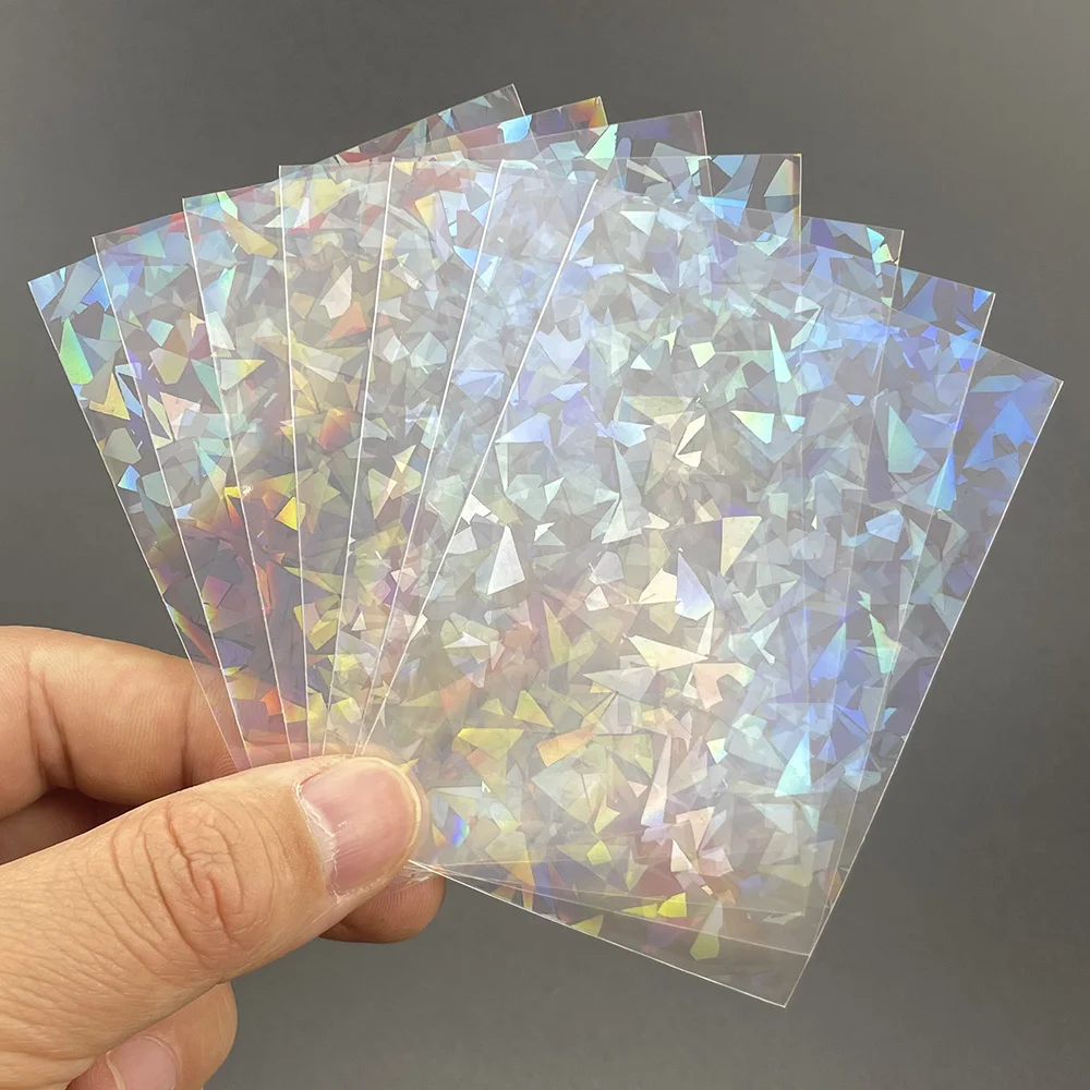 ホログラフィック取引カードスリーブ、ホイル、透明、レーザー