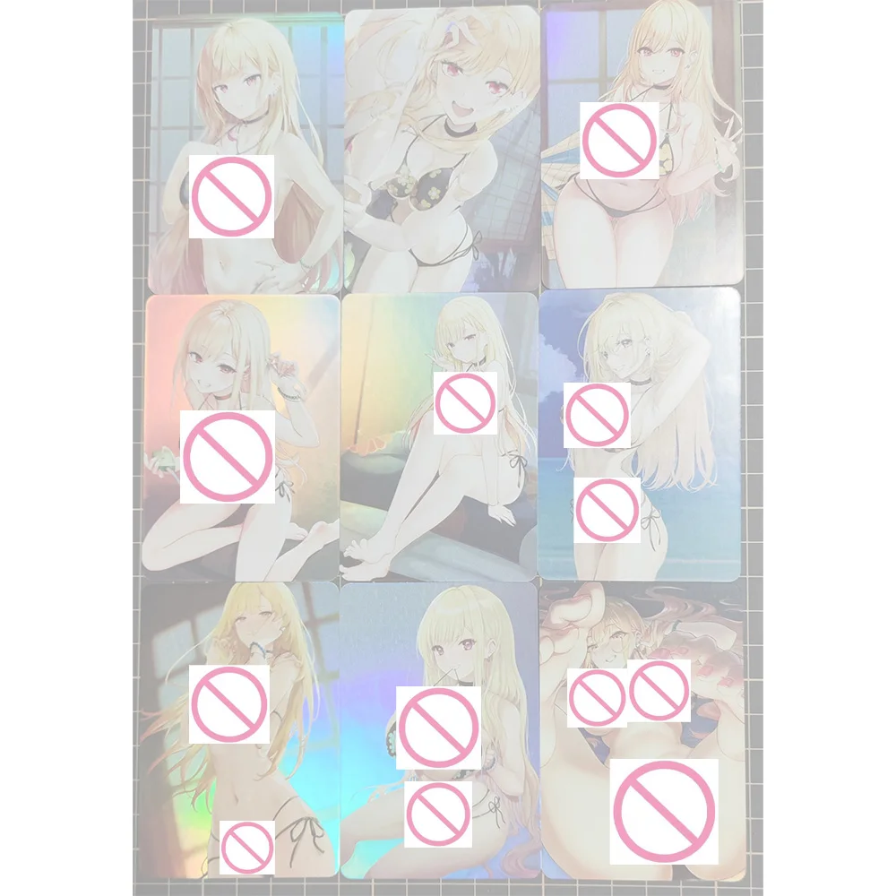 

9Pcs/set DIY Hot Swimwear Girl Card My Dress-Up Darling Kitagawa Marin Kawaii Animation Heroine Flash Card Collection Card Gifts