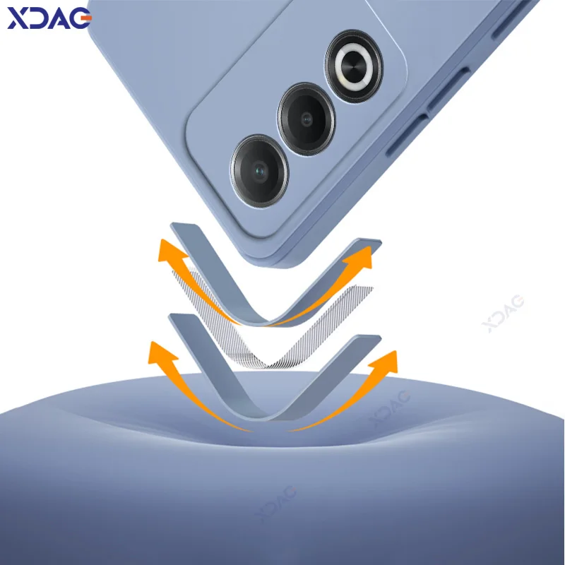 Luxury Dual Layer Cellphone Case with Soft Square Liquid Silicone Armor
