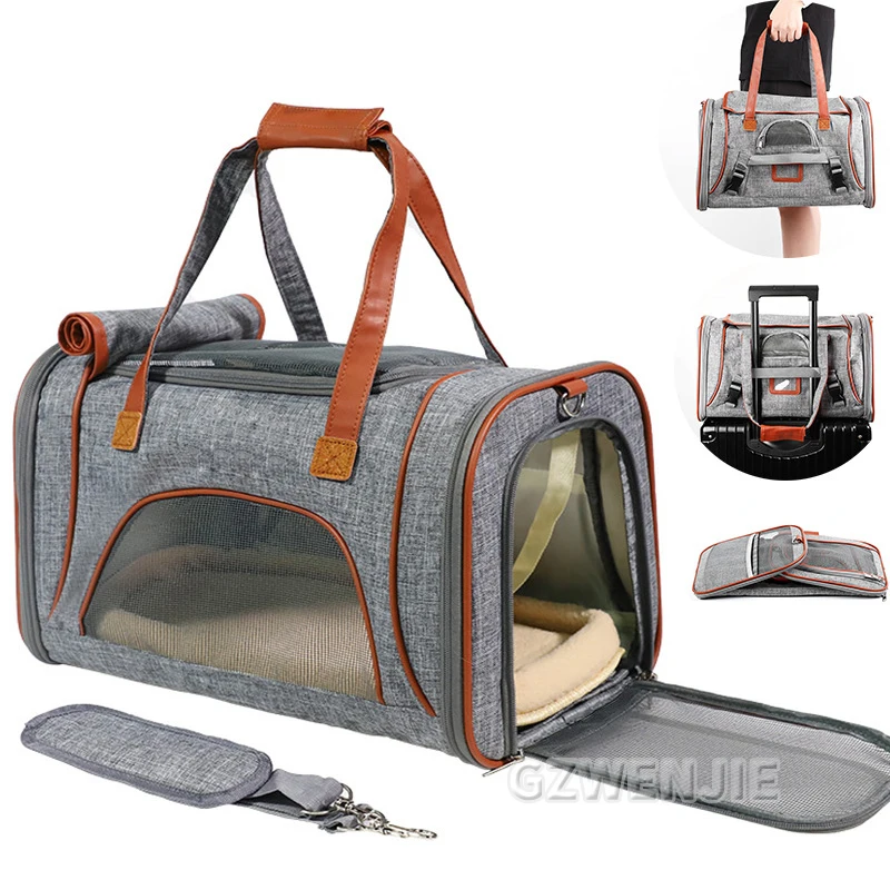 

Pet Carriers Bag Portable Breathable Foldable Bag Cat Dog Carrier Bags Outgoing Outdoor Travel Pets Cats Handbag Safety Zippers