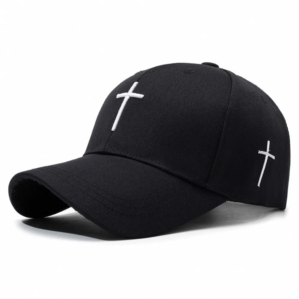 New Cross Embroidered Baseball Hat Show Face Small UV Protect Duck Tongue Cap Breathable Sun Protection Sun Hat Unisex