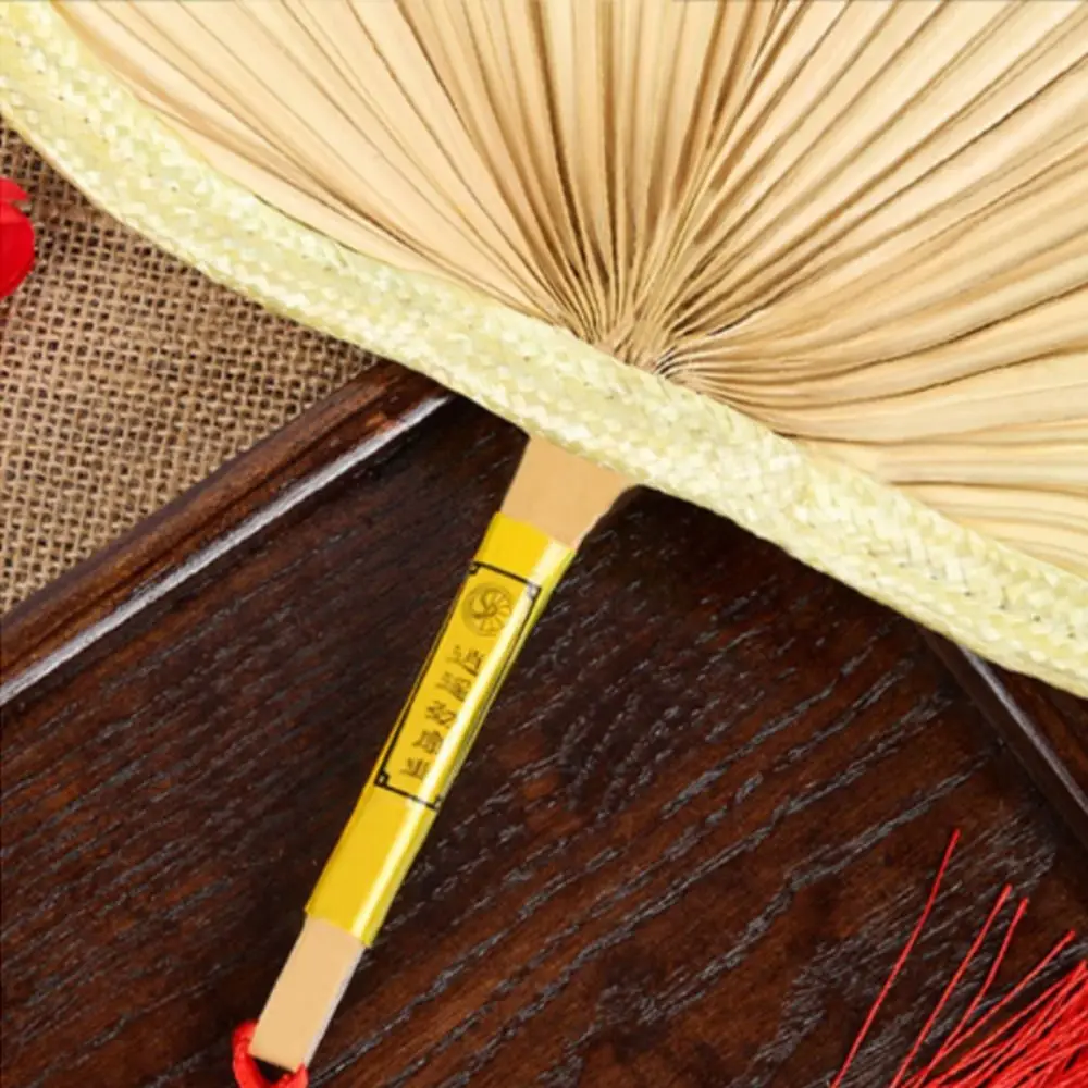 Portable Lightweight Handmade Hand Fan Manual Natural Palm-Leaf Fan Decoration Summer Cooling Accessories