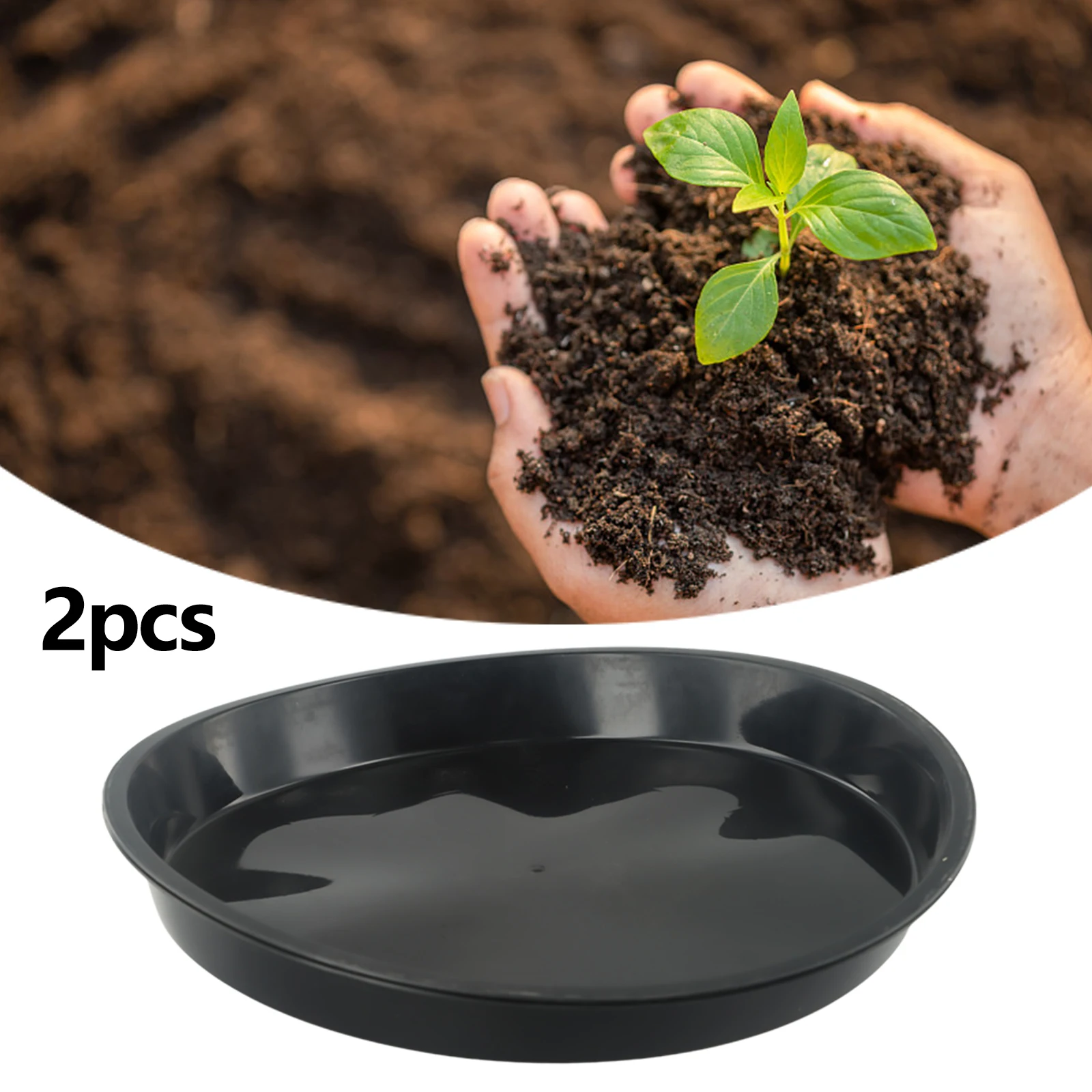 

2pcs Plant Trays 4/6/7/8/10 Inch Black PP Round Succulent Plant Flower Pot Saucer Home Decoration Garden Supplies Accessories