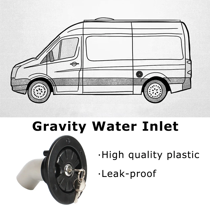 Caravan Gravity Water Inlet with Lock Water Tank Filling Port for RV Camper Waterway System Accessories