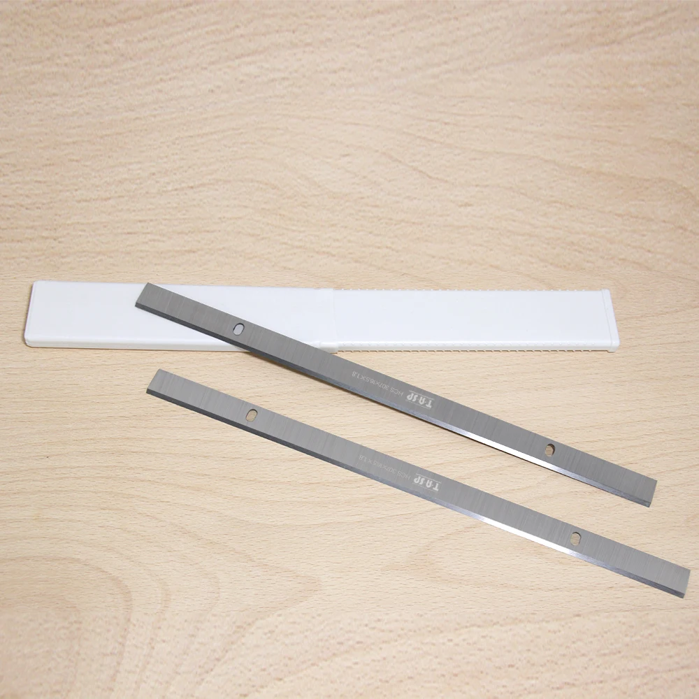 2pcs 307mm Planer Knives 307x16.5x1.8 mm HCS 2" Single Edged Thickness Planer Blades for Zubr Зубр РС-305 Woodworking Tools planer blades