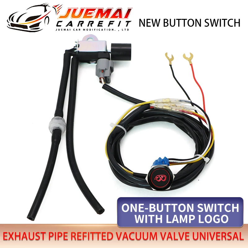 Car Exhaust Pipe System Universal Modification Vacuum Solenoid Valve Remote Control Switch with Light Button