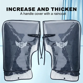 1 Pair Winter Motorcycle Handlebar Covers Thickened Windproof Waterproof Anti-Slip Warm Grips for Cold Weather Riding