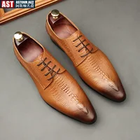 Handmade Mens Wedding Oxford Shoes Black Blue Genuine Leather Flat Dress Shoes Crocodile Pattern Summer Business Formal Loafers 5