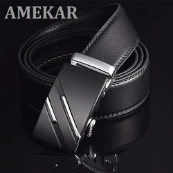 2021 Free Shipping Men's Fashion Genuine Leather Belts  For Men High Quality Metal Automatic Buckle Strap  Famous Brand Belt