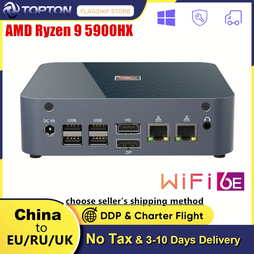 T-bao MN59H AMD Ryzen™ 9 5900HX Windows 10 Mini PC