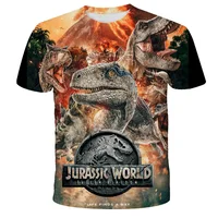 Kids Boys Girls Dinosaur T-shirts 3D Printed Cartoon Jurassic World Dinosaur T Shirt Children Birthday Gift Tshirts Baby Clothes 1
