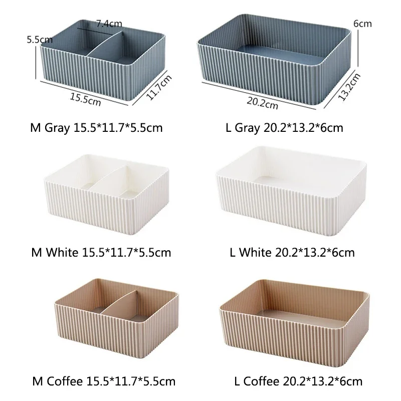 Scatola porta oggetti da 8 pezzi,contenitori plastica in plastica bianca 20,5 x 14 x 7,5 cm,contenitore plastica per la casa con maniglie,scatola plastica in plastica per il bagno