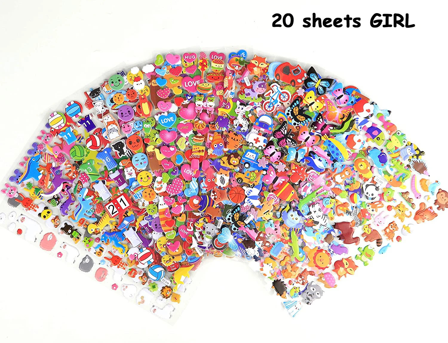 Kids Stickers 40 20 Different Sheets 3d Puffy Bulk Stickers For