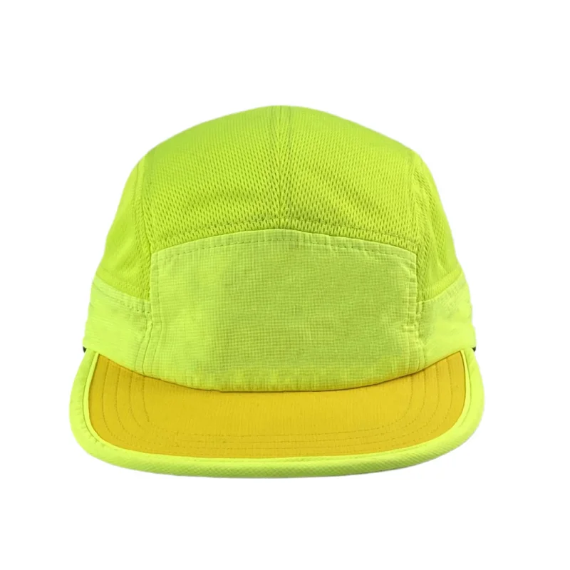Custom Logo Fluorescent Baseball Caps For Men Women Quick Dry Flat Brim 5 Panel Snapback Hats Adjustable Hip Hop Skateboard Cap 3