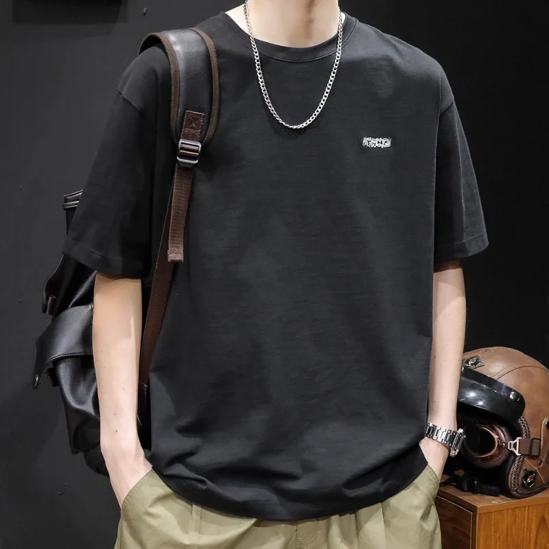 

Short sleeve T-shirt men's loose large size fashion brand new summer men's clothes all match heavy T-shirt men's