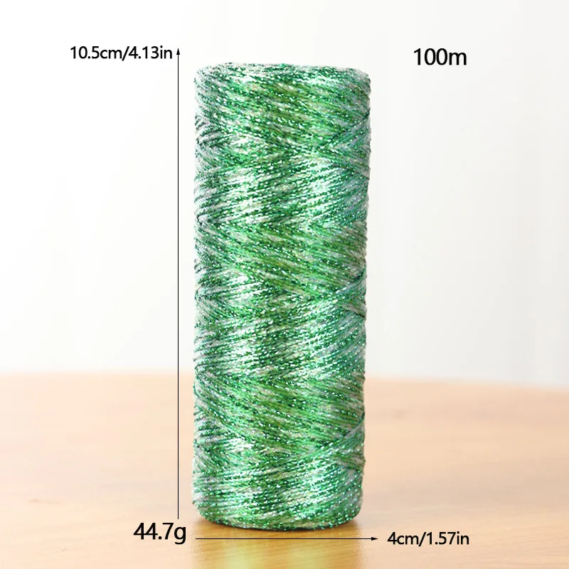 선물용 금속 다색 코드 골드 실버, 빈티지 꼬임 스트링 로프, 랩 재봉, 홈 파티 장식, 0.3mm, 100 미터 롤