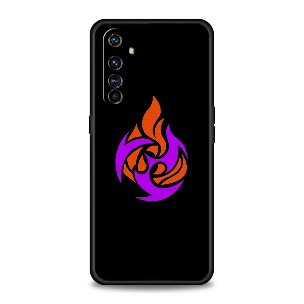 Genshin Impact Logo Luxury Black Silicone Phone Case