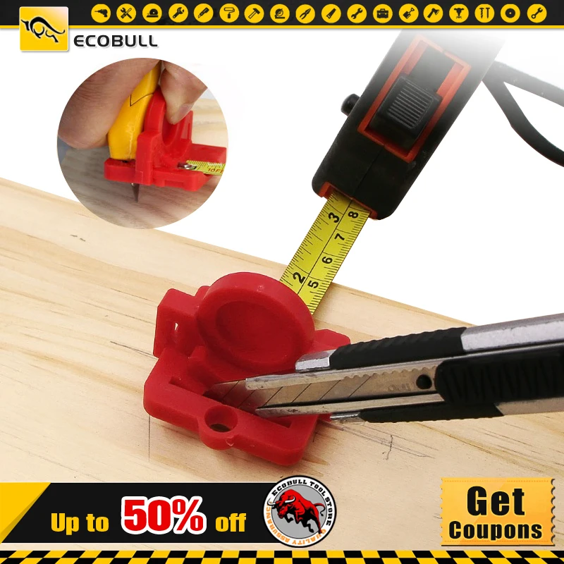

Woodworking Scribe Mark Line Gauge Carpenter Center Scriber Angle Line Gauge Board Cutter Ruler Dropshipping