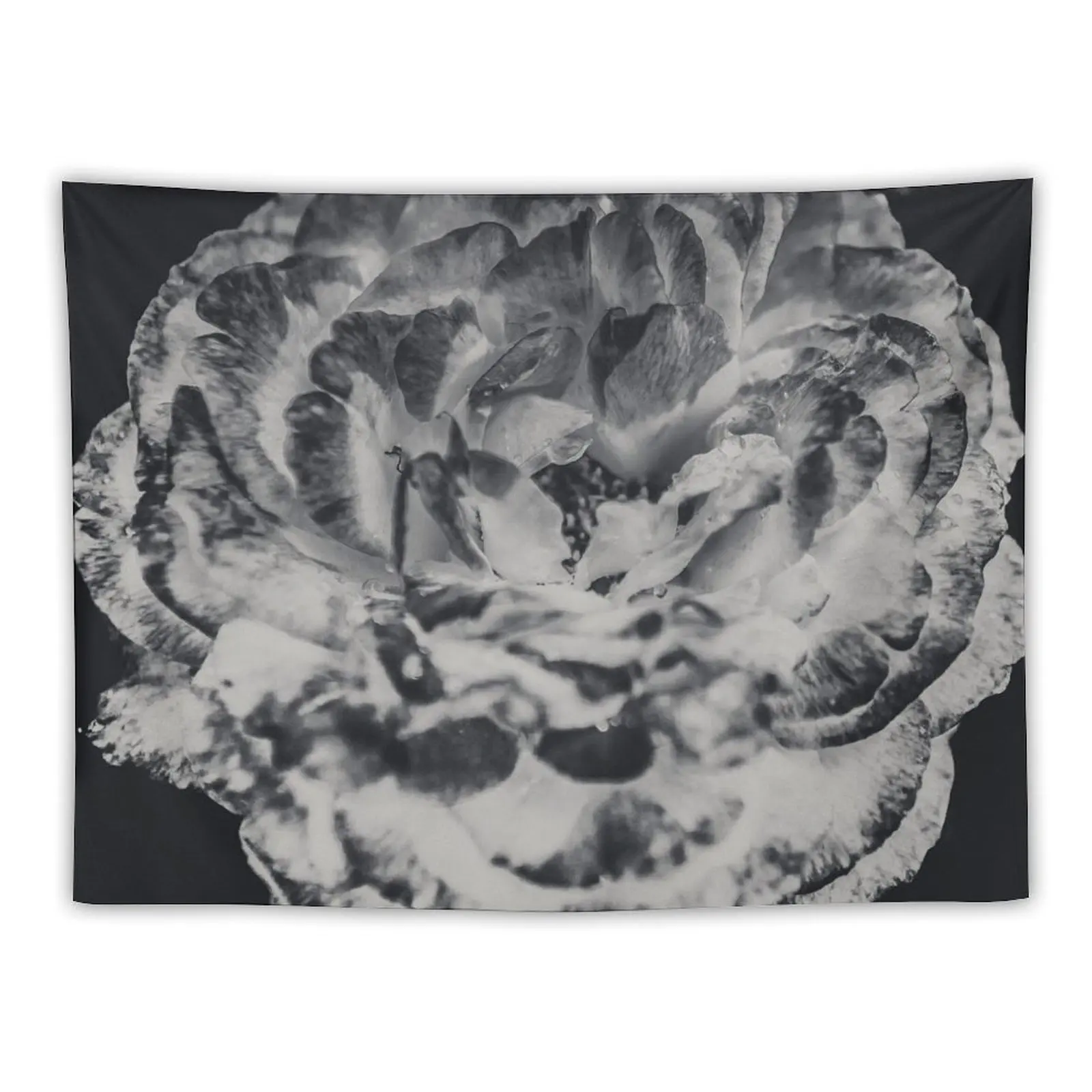 

Floral Flower Art - Retro Rose Black and White Vintage Flowers Tapestry On The Wall Wall Deco Home Decor Accessories Tapestry