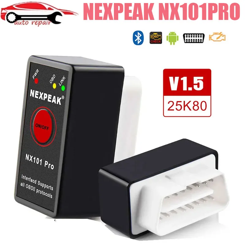 Nexpeak Nx101Pro Elm327 Lettore Di Codici Motore V1.5 Compatibile Con Bluetooth Mini Scanner Obd2 Strumento Diagnostico Per Auto Obd 2 Scanner Automat