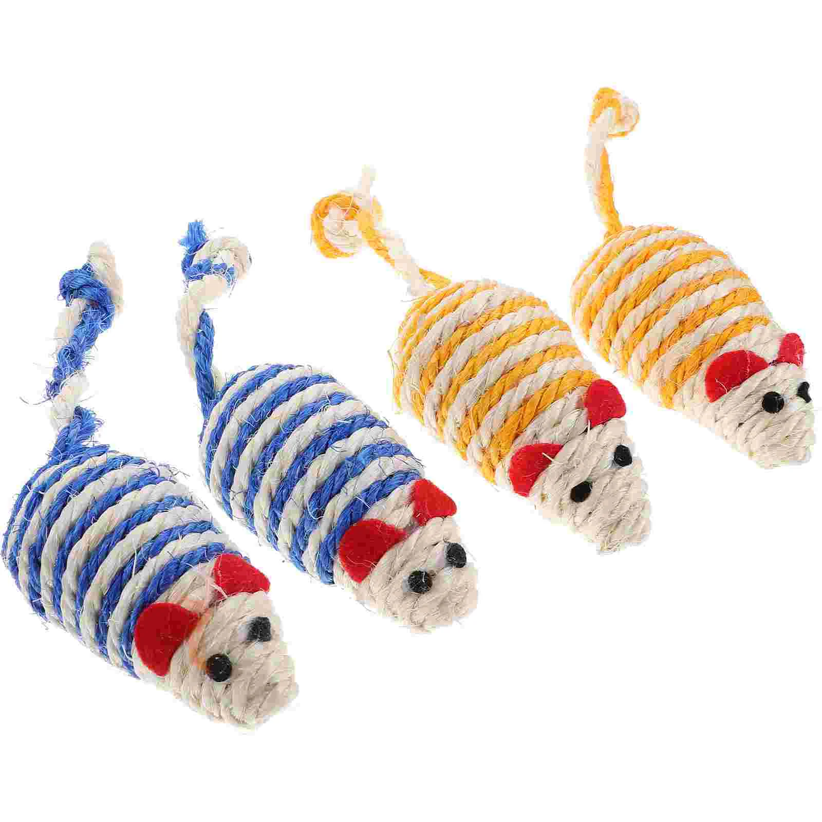 

4 Pcs Simulation Sounding Mouse and Cat Toy Toys For Indoor Cats Chew Mice Kitten Teething