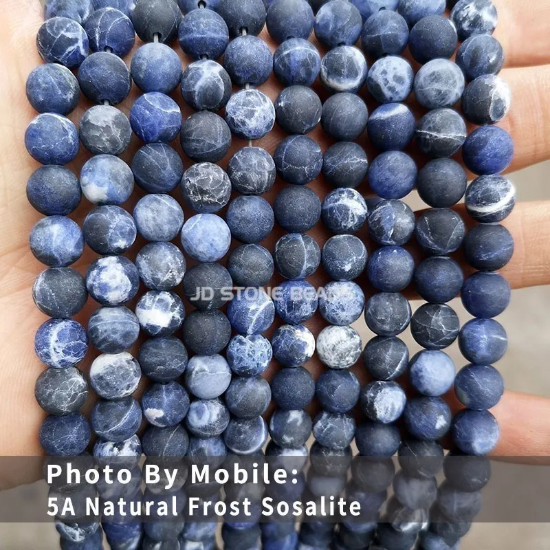 Perles De Sodalite Bleue Naturelle - Lot De 242 Perles Plates Heishi (6 Mm) - Pour Fabrication De Bijoux DIY - Pierres Précieuses Givrées