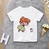 Unisex Summer Children's Clothing Princess Cute Cartoon Boy And Girl T-shirt Aesthetics Fun Kid Top Crew Neck White Short Sleeve 2