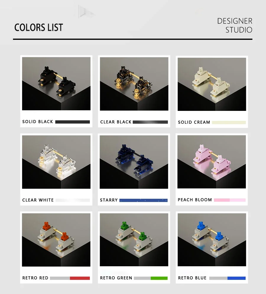 Designer Studio PCB-Schraubstabilisator für mechanische Gaming-Tastaturen, POM 2u 6.25u 7u, Drahtschutz, Schwarz, Beige, Weiß – Detail 8