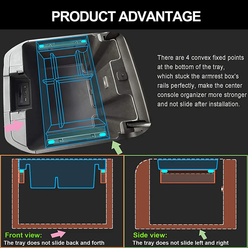 thumbnail image 2 of 2024 Silverado Accessories EDBETOS Glove Box Organizer For 2022-2025 Silverado/Sierra - 4 Compartment Storage Divider Compartment Divider Insert 2 of 11