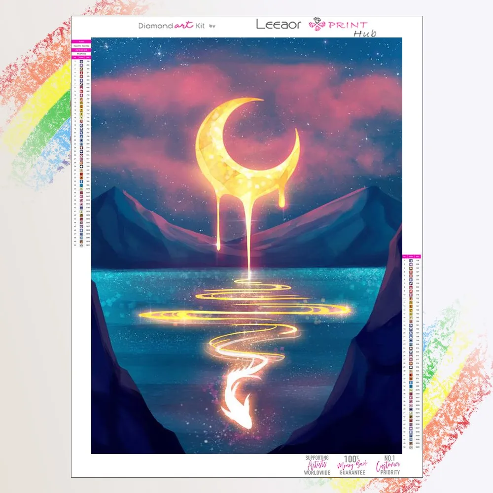 

5d алмазная живопись «сделай сам», мультяшный лунный полноразмерный Набор для вышивки крестиком, алмазная вышивка, домашний декор, вышивка крестиком