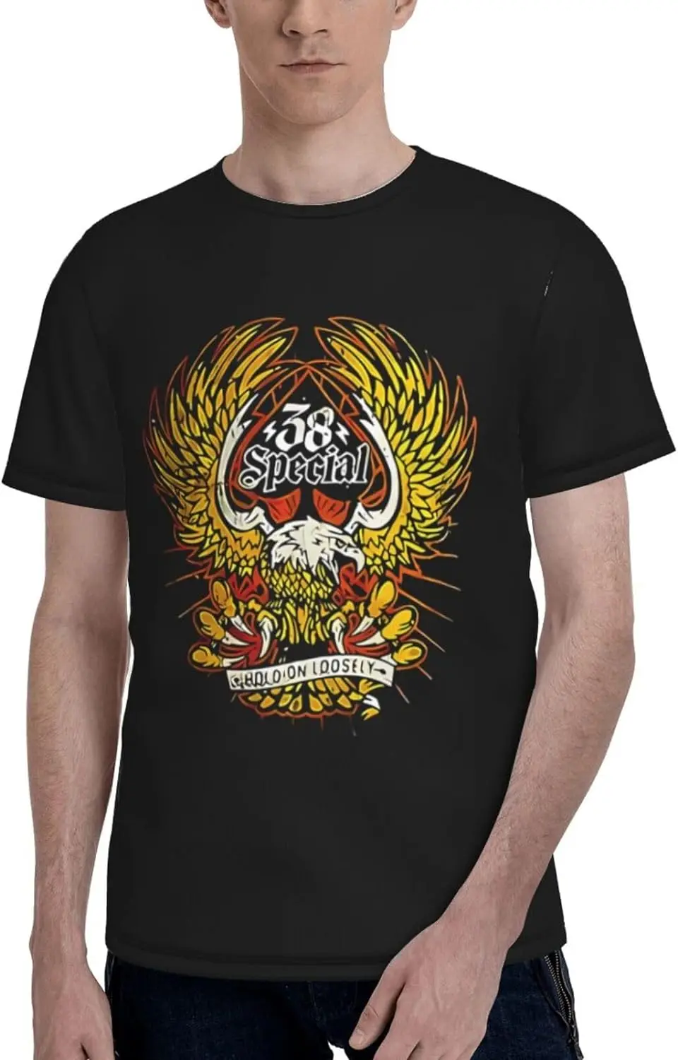 

T Shirt Men's Casual Graphic Tee Classic Short Sleeve Round Neckline Tshirts Black