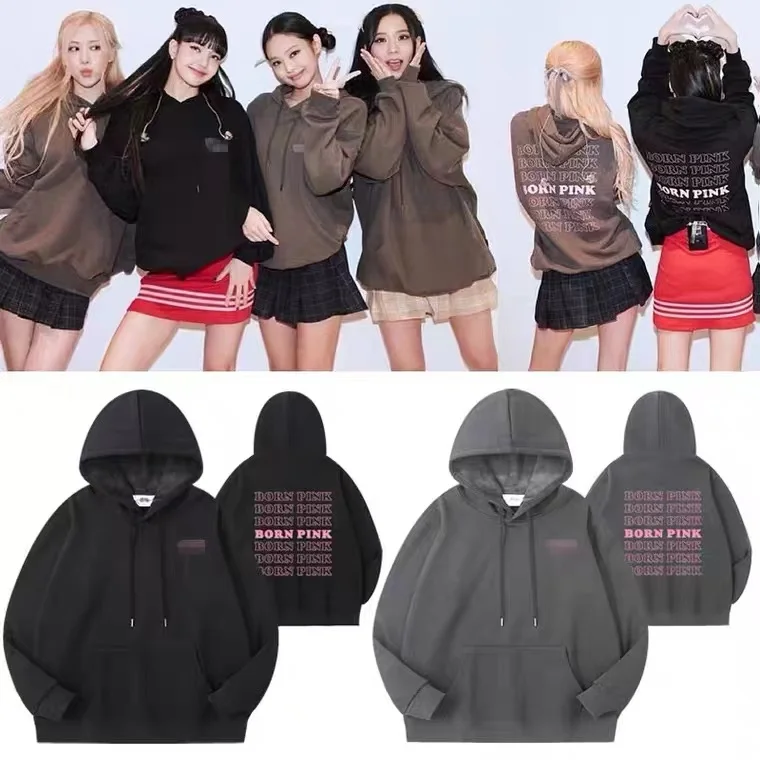 KPOP LISA JENNIE Concert BORN PINK Hoodie Printing Official Same Paragraph Long-sleeved Unisex Sweatshirt Pullover HIP HOP exquisite long tulle elbow gloves 55cm wedding gloves ultra thin stretchy full finger mittens for opera party concert dropship