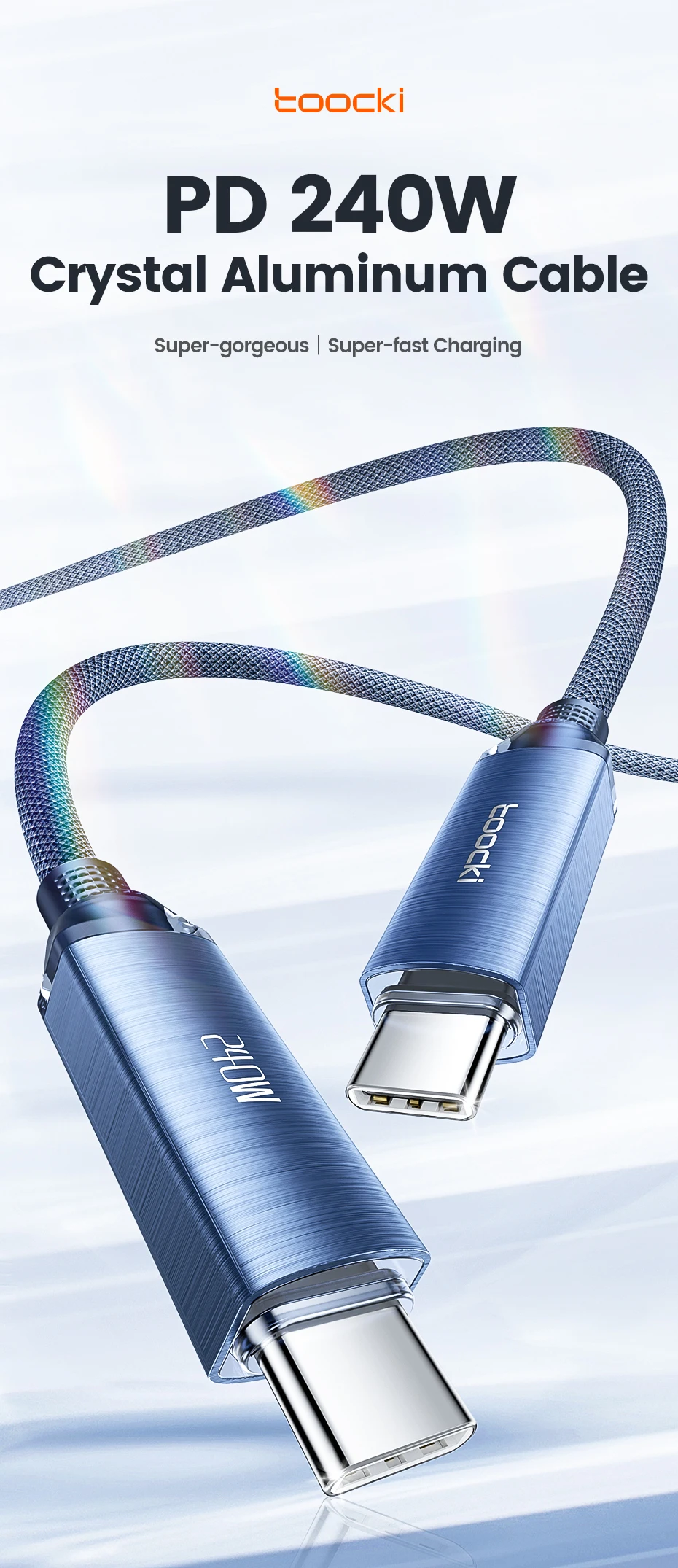 240W Type C to Type C Cable PD3.1 Quick Charge 4.0 5A Fast Charging Cable for Ma