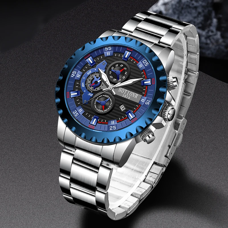 NOTIONR Top Brand Luxury New Men Watch Quartz Man Watches Waterproof Luminous Watch for Men Date Sport Wristwatch