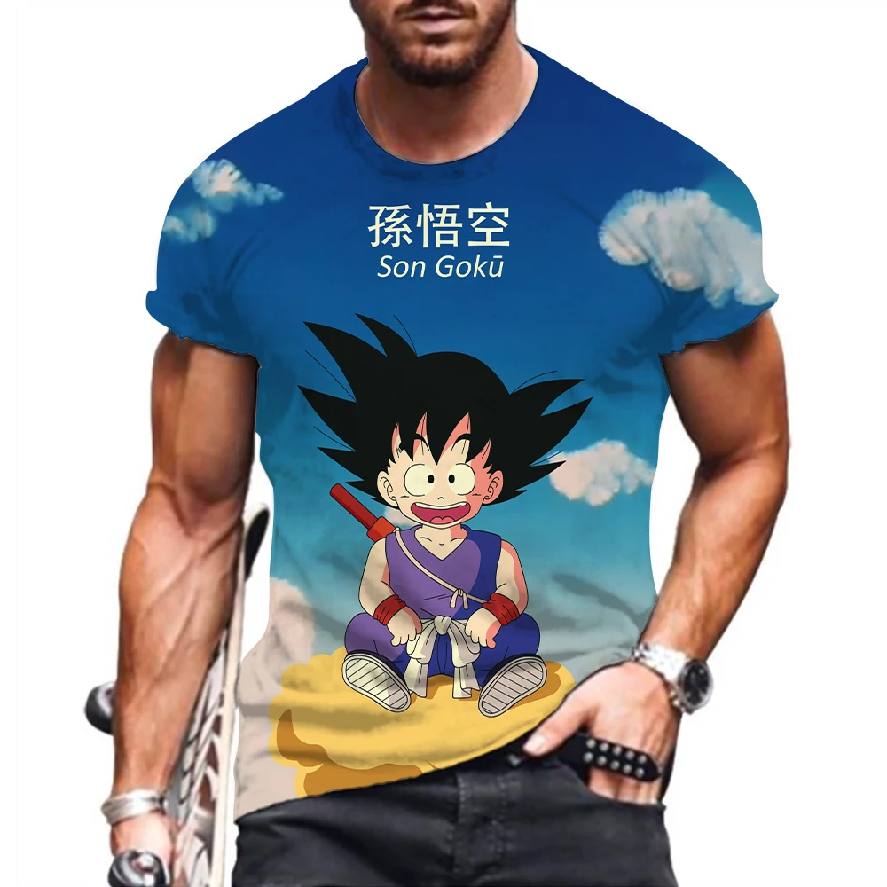 Goku Camisetas Dragon Ball Z Kaus Pria Anime Dragon Ball Z Goku