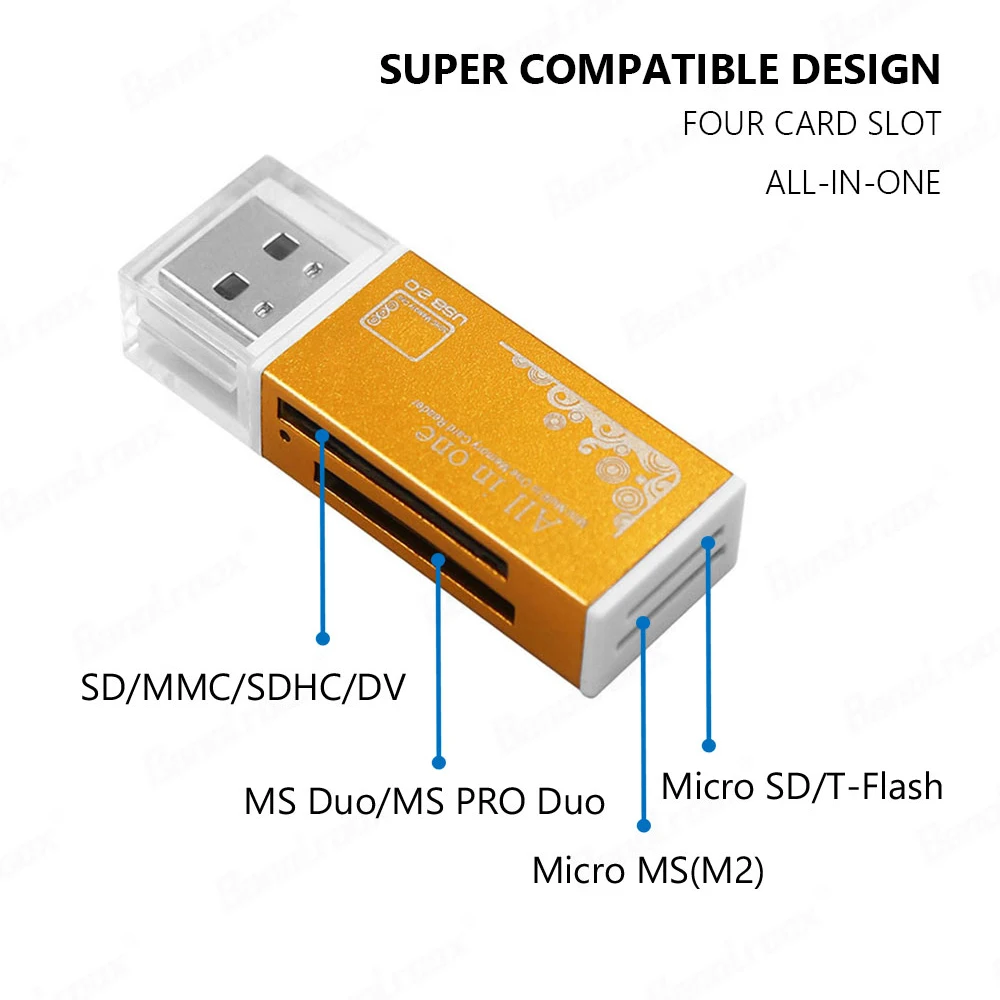 Leitor de Cartão Usb 2.0 Multi Leitor de Cartão Adaptador de Memória para Memory Stick Pro Duo Micro sd T-flash m2 ms Leitor de Cartão em