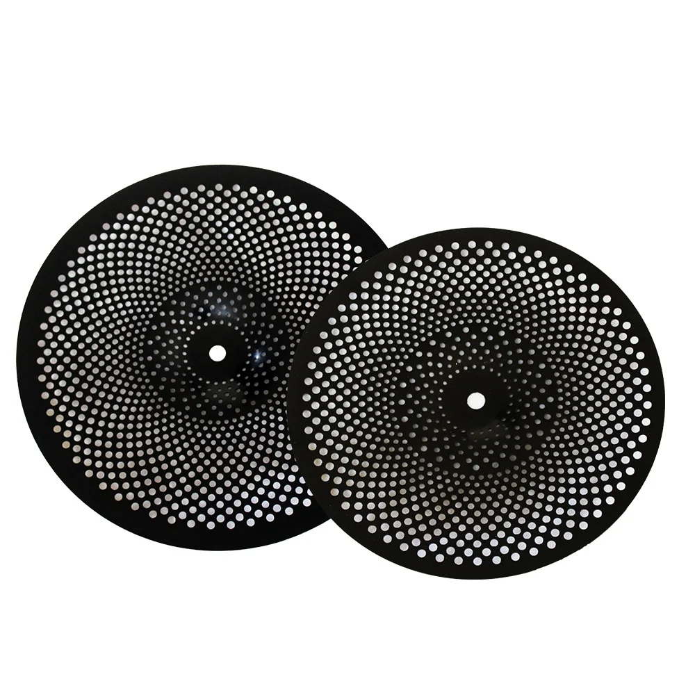 Two Pieces Low Volume Cymbal 10 inch Splash and 12 Splash Black Mute Cymbal for Drum Set