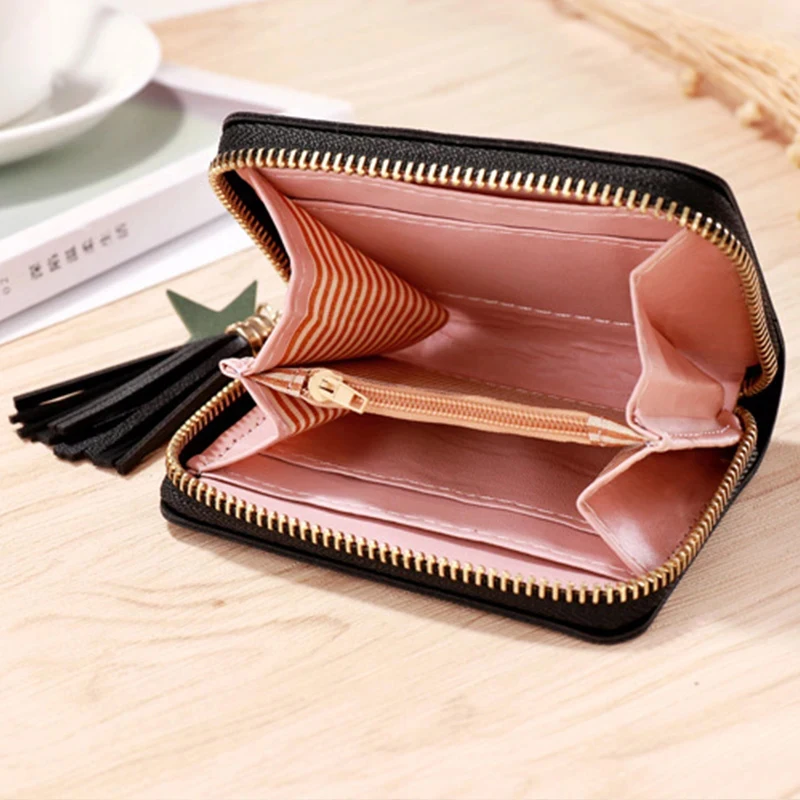 Pu Leather Card Bag Mini Wallet Ladies Money Clip Love Embroidery Multifunctional Wallet Women Short Certificate Storage Bags women wallet