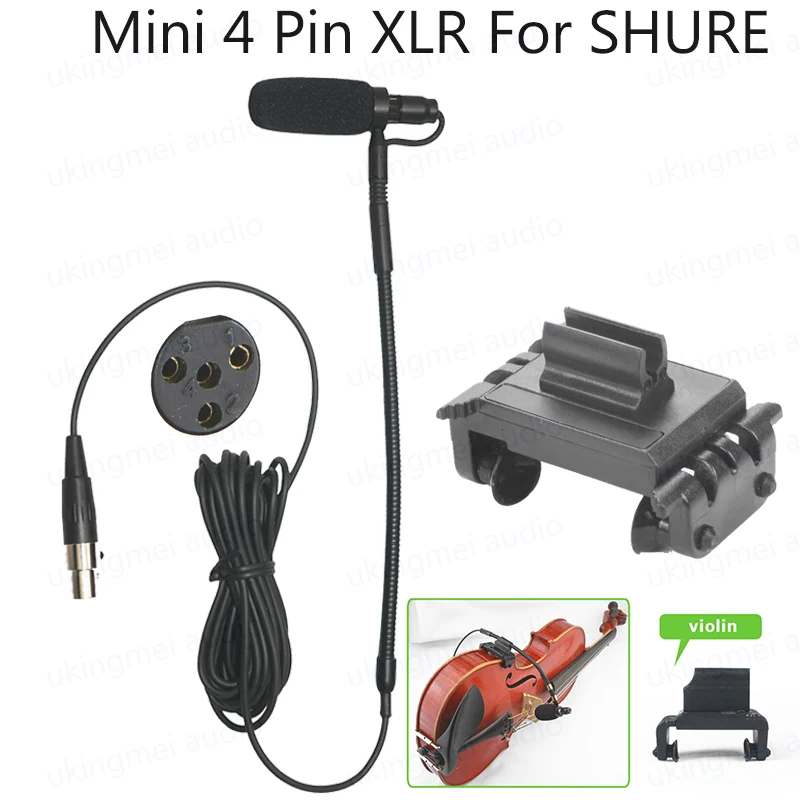 Violino Fiddle clip-on microfone instrumento musical, Shure
