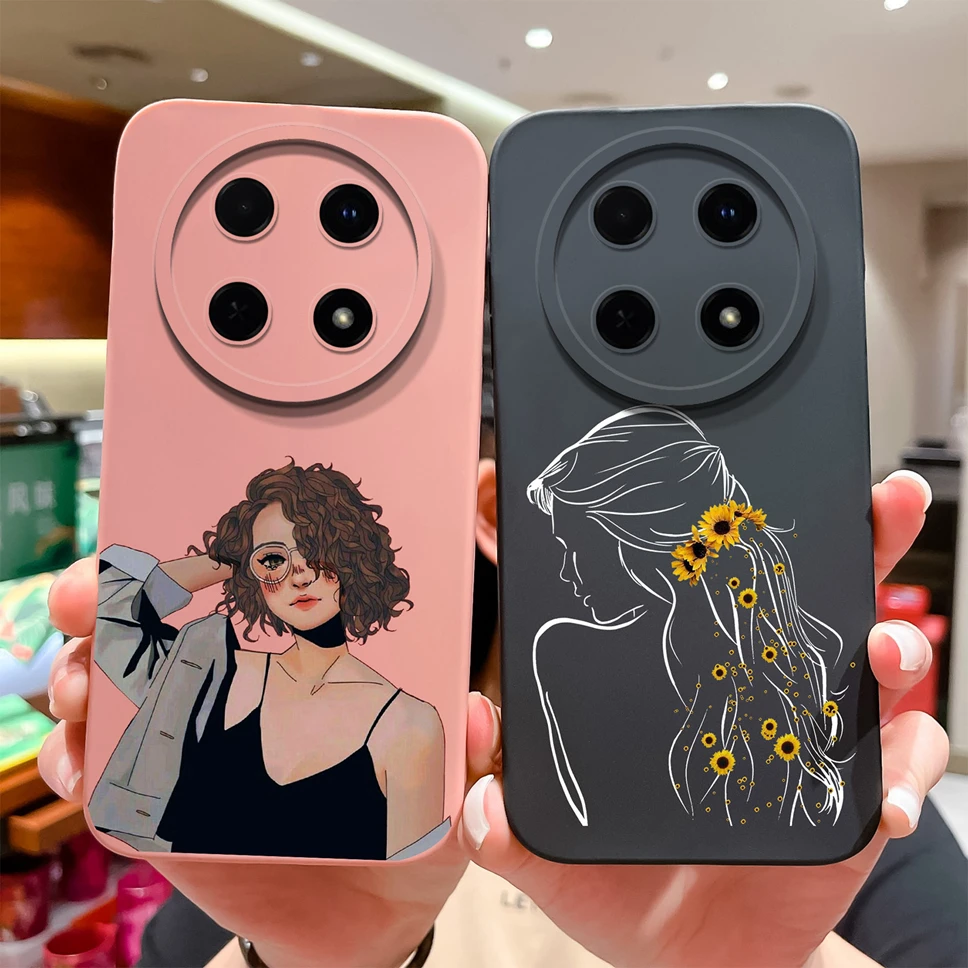 Fashion Pretty Sweet Girl Soft Liquid Silicone Phone Case - Protective Cover