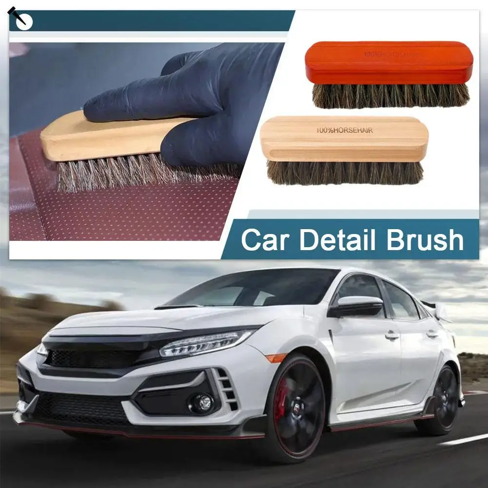 

Genuine Horsehair Wooden Brush Car Wash Detailing Polishing Cleaning Roof Premium Auto Tools Dashboard Buffing Handle S2f5