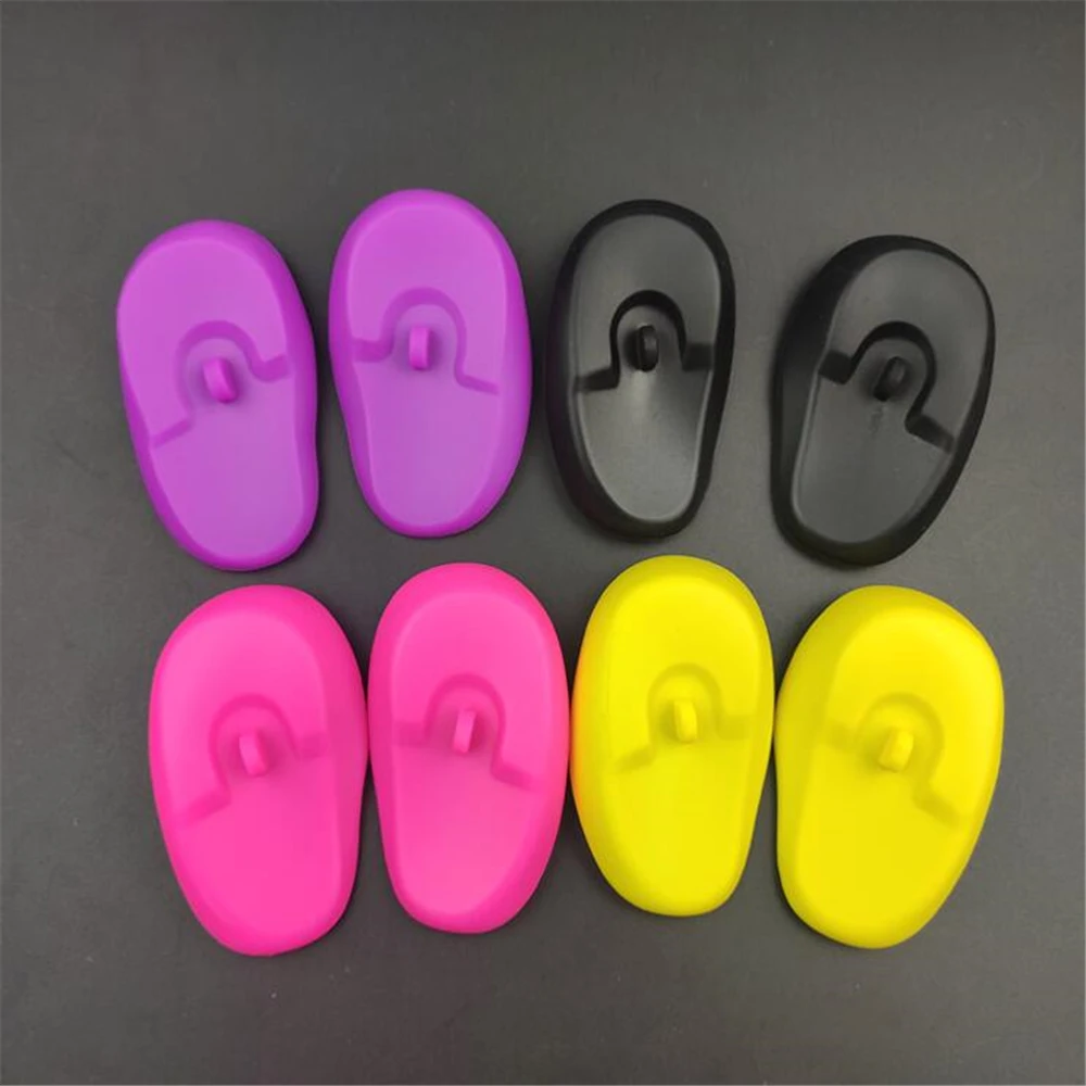 2pcs Silicone Ear Cover Hair Coloring Dyeing Ear Protector Waterproof Shower Ear Shield Earmuffs Caps Salon Styling Accessories