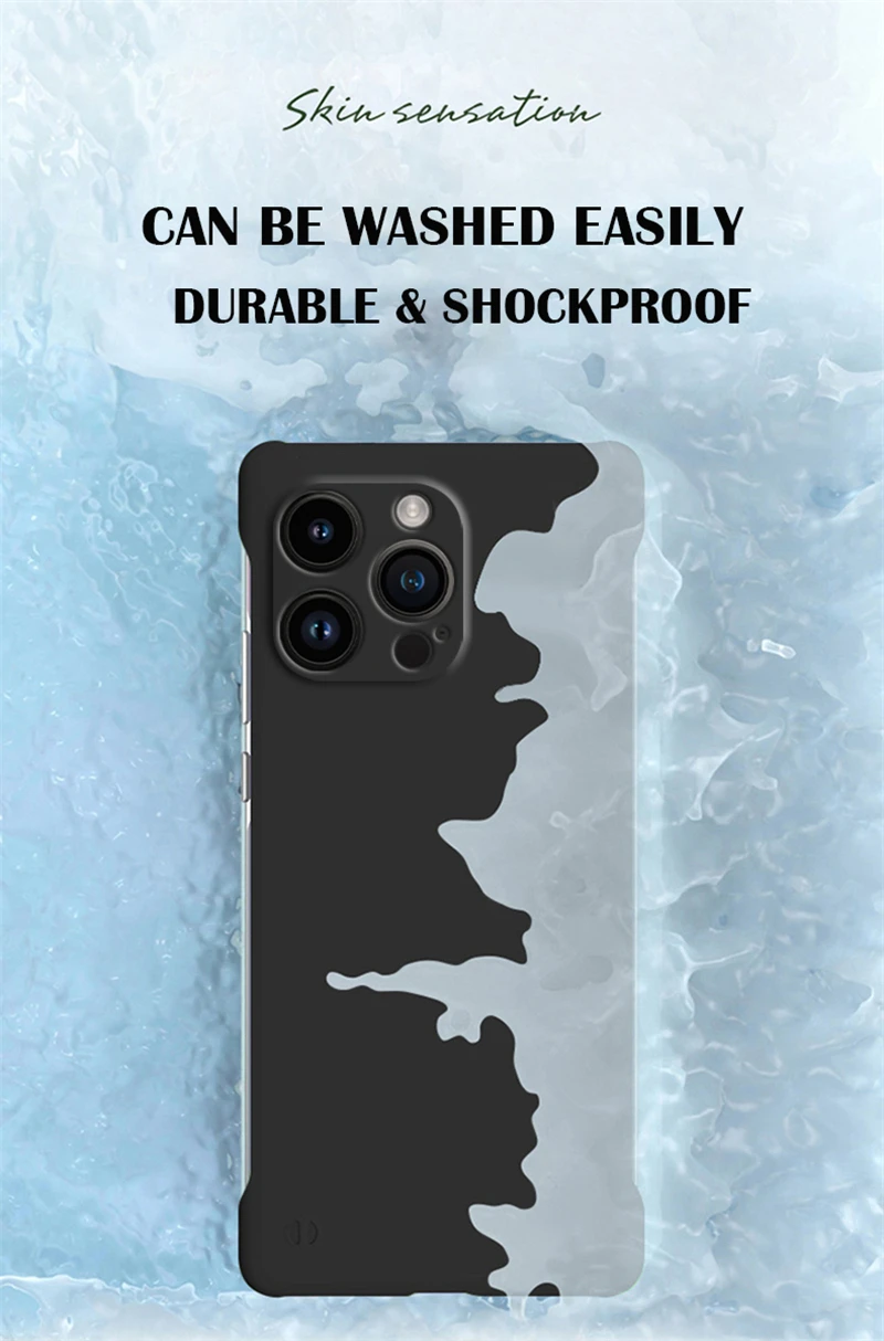 Custodia rigida per PC con retro trasparente e senza cornice, per iPhone 14, 15 Plus, 13, 12 Mini, 11 Pro, X, XR, XS Max, custodie sottili antiurto_voghion.com