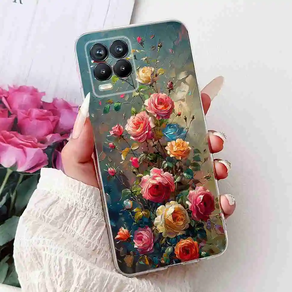 Floral Print Soft Silicone TPU Phone Case - Elegant Protective Cover