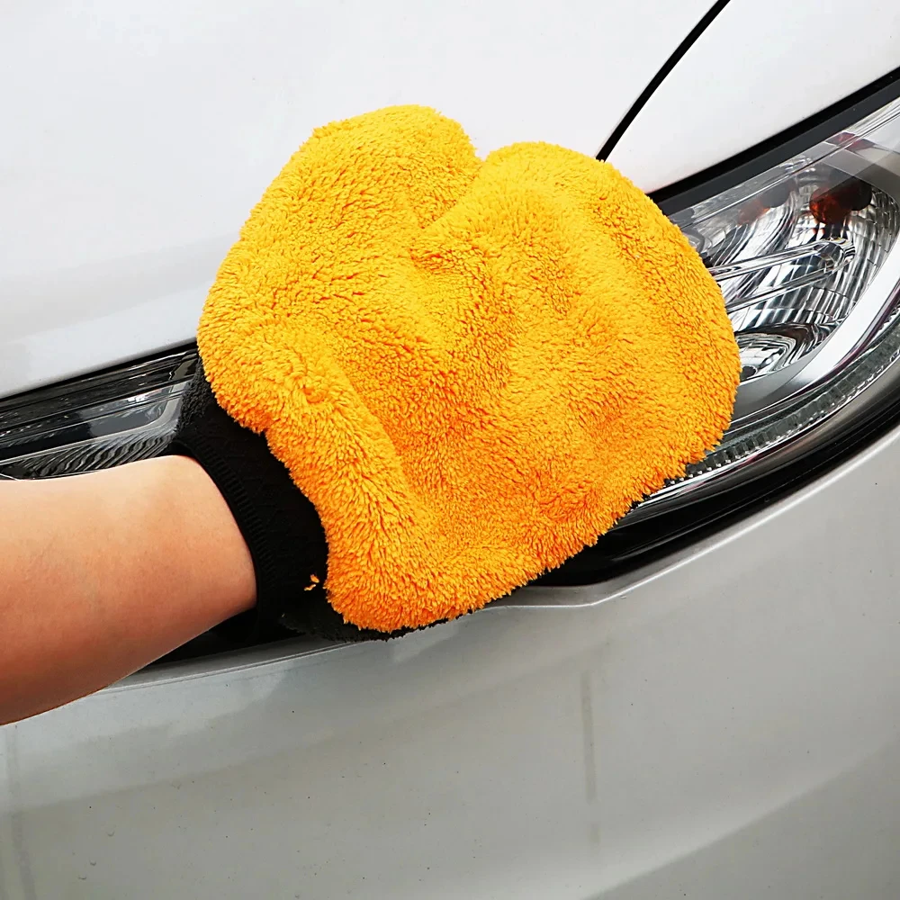 Car Washing Gloves Microfiber Double-sided Fleece Drying Cloth