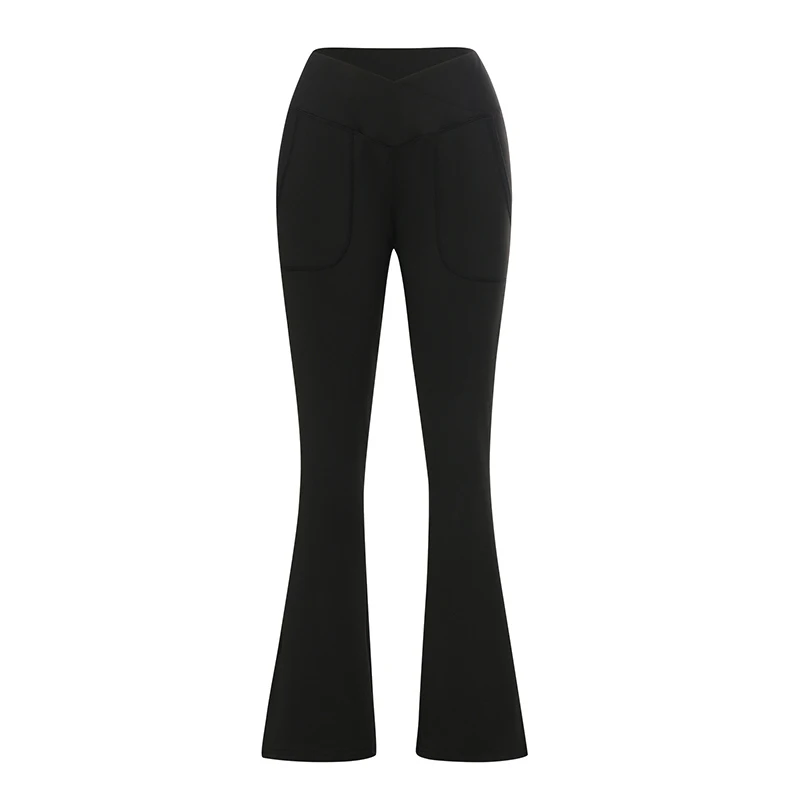 Flare Yoga Pants for Women, Bootcut High Waisted Black Crossover