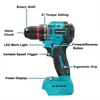 2-Speed Cordless Electric Drill Brushless Handheld 20+1 Torque Rechargeable Drills Electric Power Tools For Makita 18v Battery 3