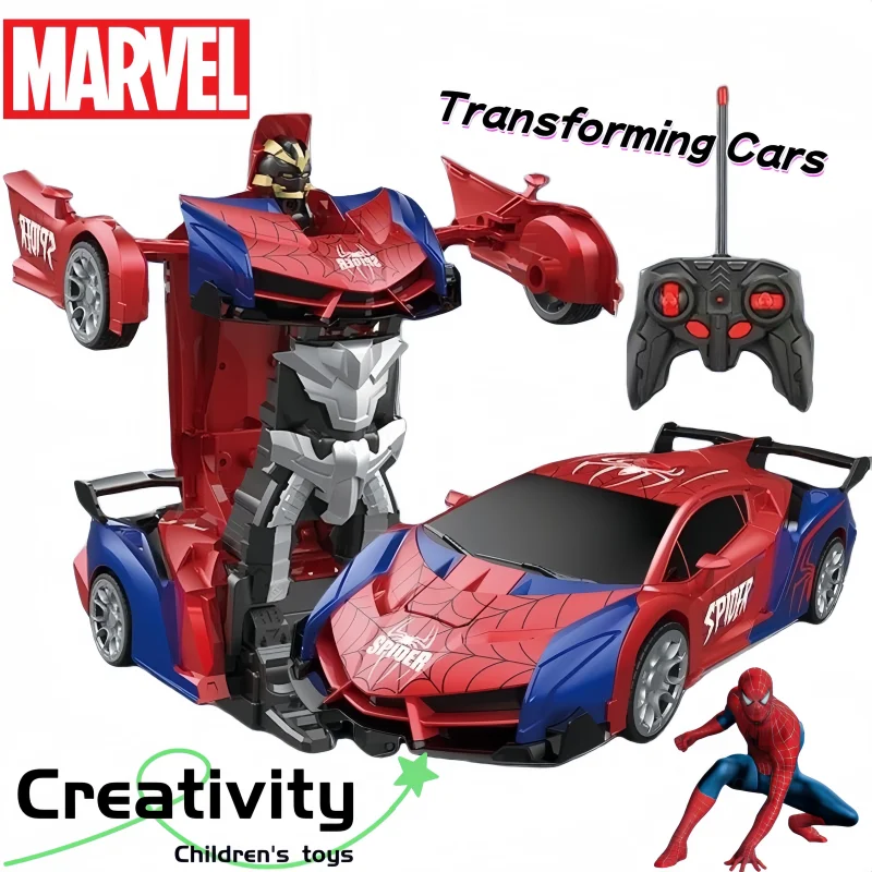 Marvel Iron Man Spider-Man Transforming Remote Control Car Robot Anime Fashion Rechargeable Toy for Boys and Girls Birthday Gift 1