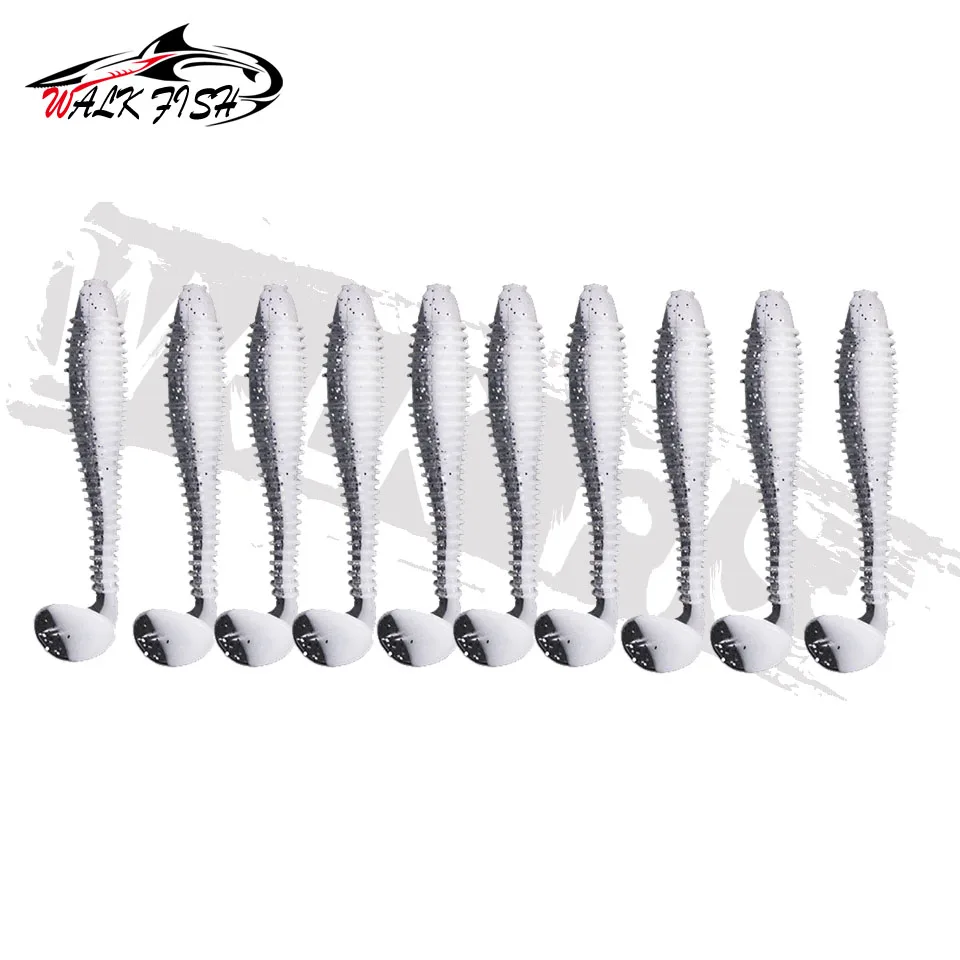 Walk Fish 10 Stück 4,5 cm-7,5 cm Weich plastik Angel köder Wurm köder Jigging Wobbler Angeln lockt Schwimm köder für das Salzwasser fischen – Detail 2